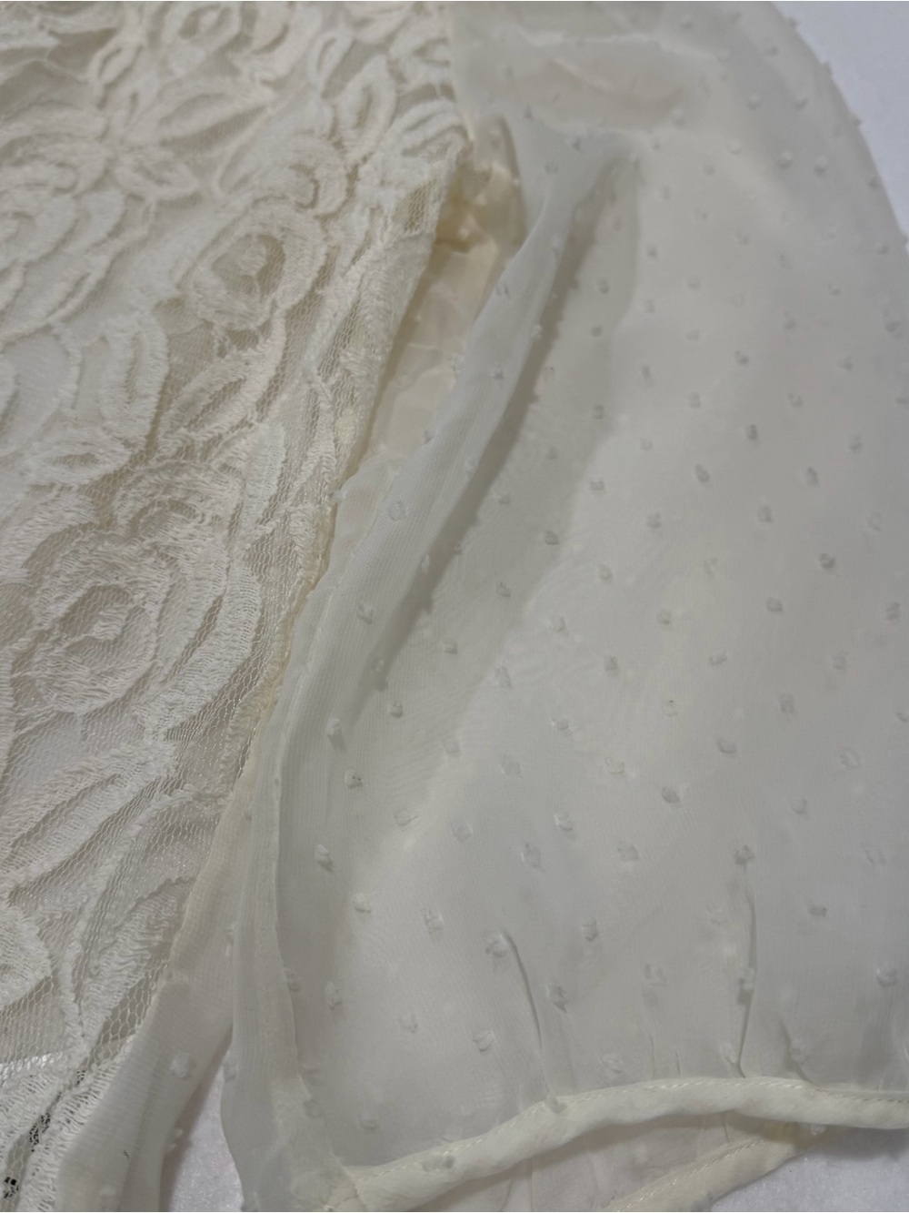 Metaphor Cream Lace Sheer Sleeve‎ Blouse Size Medium Romantic Boho Top - Picture 5 of 10